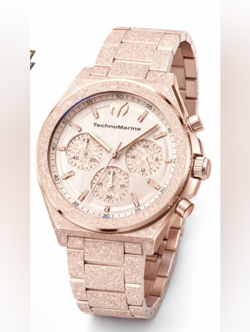 NWT TechnoMarine Ocean Emperor Men's Watch 43mm Chronograph Rose Gold TM-318155